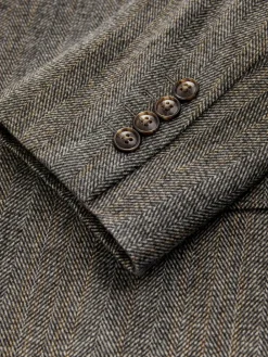 Discount Next Grey Slim Fit Wool Blend Herringbone Stripe Suit Jacket