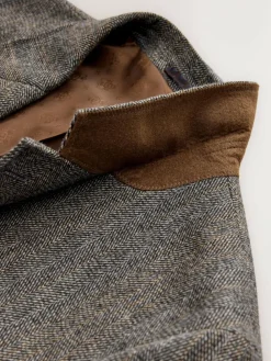 Discount Next Grey Slim Fit Wool Blend Herringbone Stripe Suit Jacket