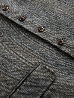 Next Grey Slim Fit Wool Blend Herringbone Stripe Suit Waistcoat^ Vests