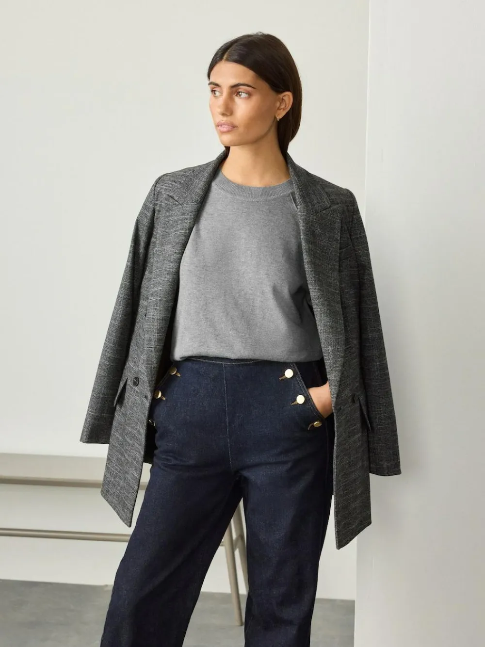 Best Next Grey Soft Touch Crew Neck Cotton Rich Jumper