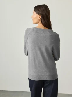 Best Next Grey Soft Touch Crew Neck Cotton Rich Jumper