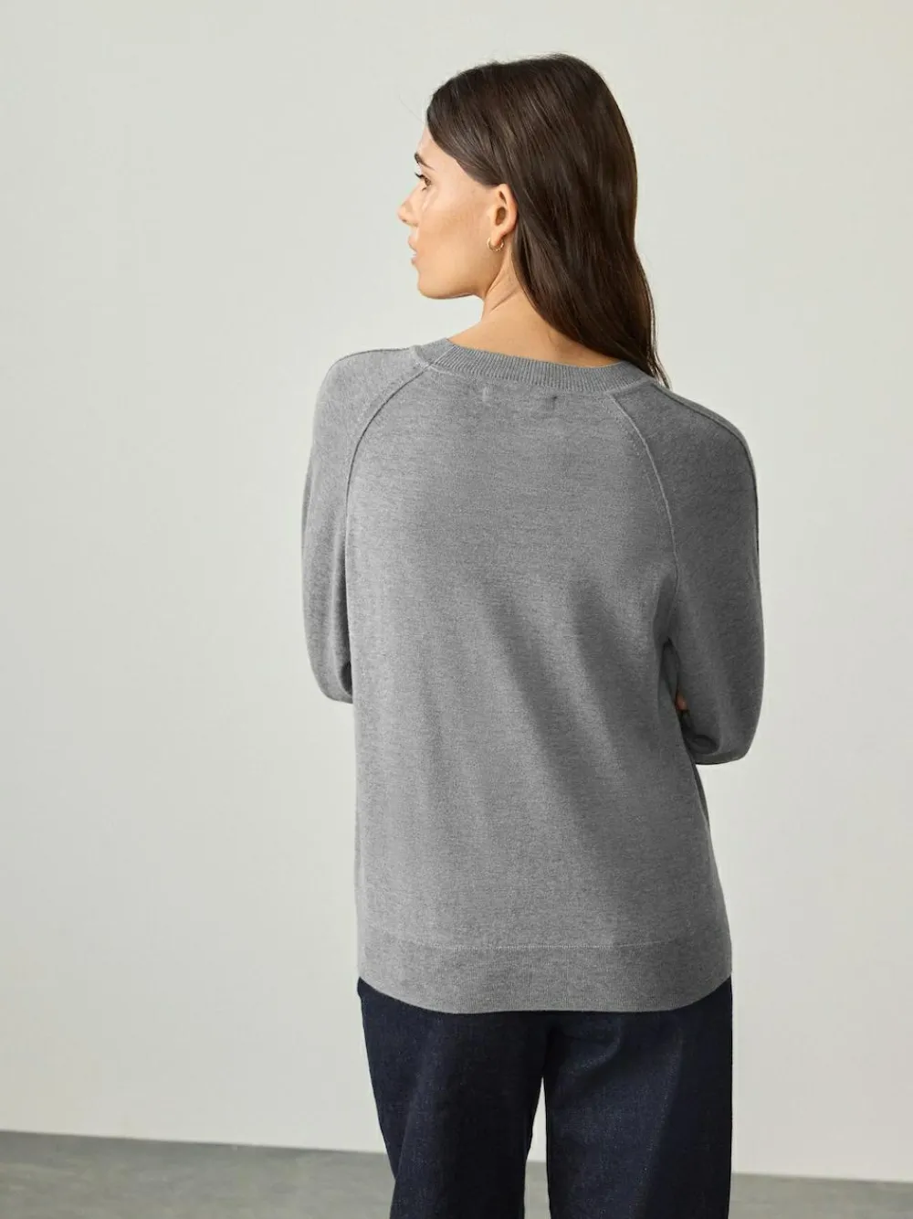 Best Next Grey Soft Touch Crew Neck Cotton Rich Jumper