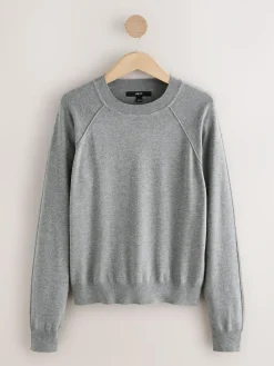 Best Next Grey Soft Touch Crew Neck Cotton Rich Jumper