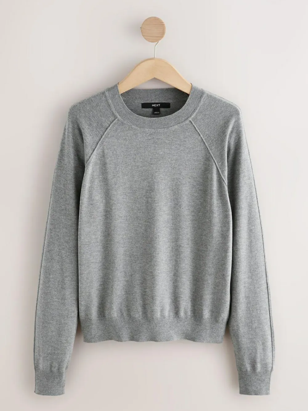 Best Next Grey Soft Touch Crew Neck Cotton Rich Jumper