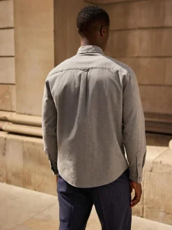 Next Grey Soft Touch Oxford Long Sleeve Shirt^ Shirts