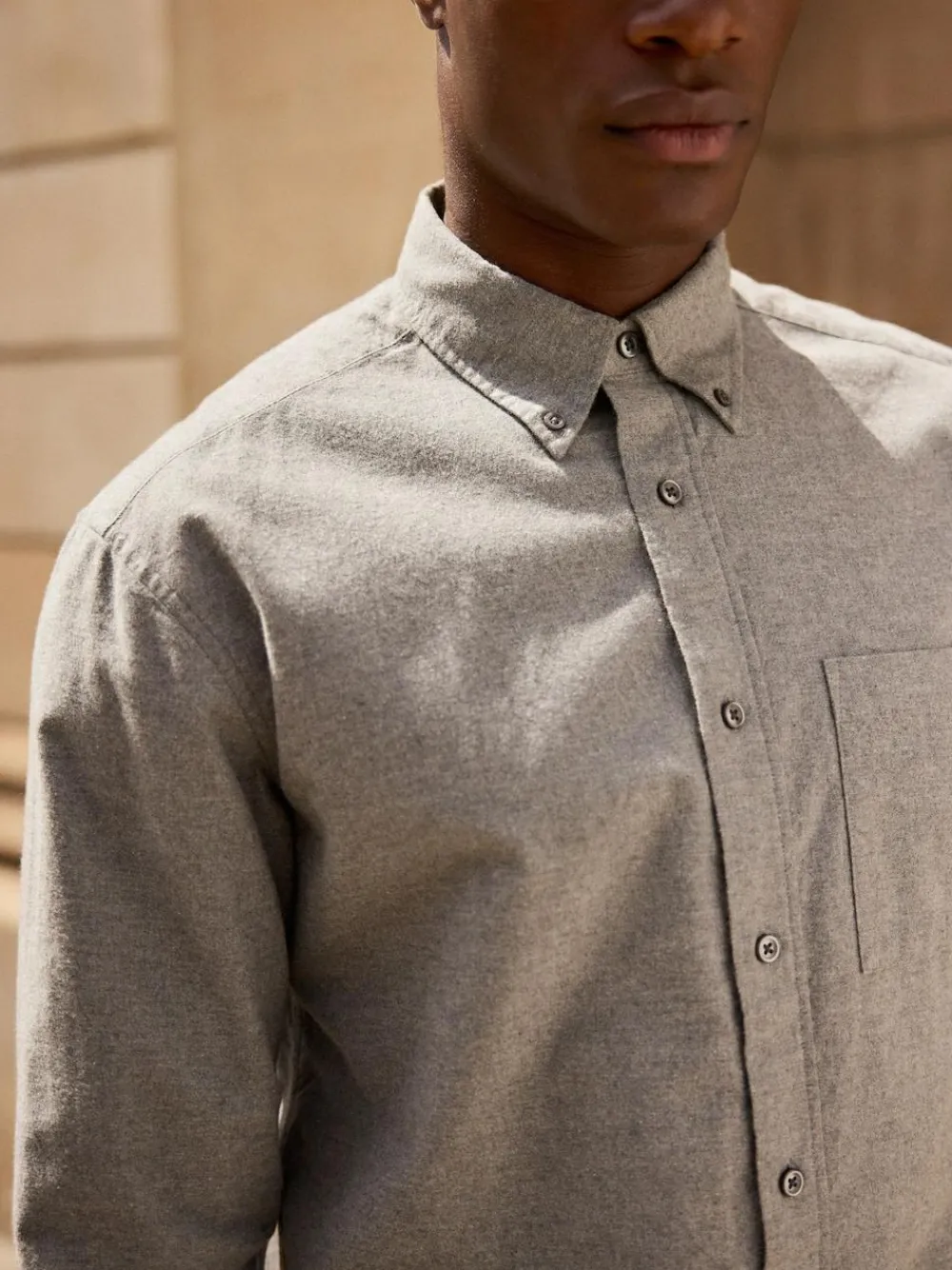 Next Grey Soft Touch Oxford Long Sleeve Shirt^ Shirts