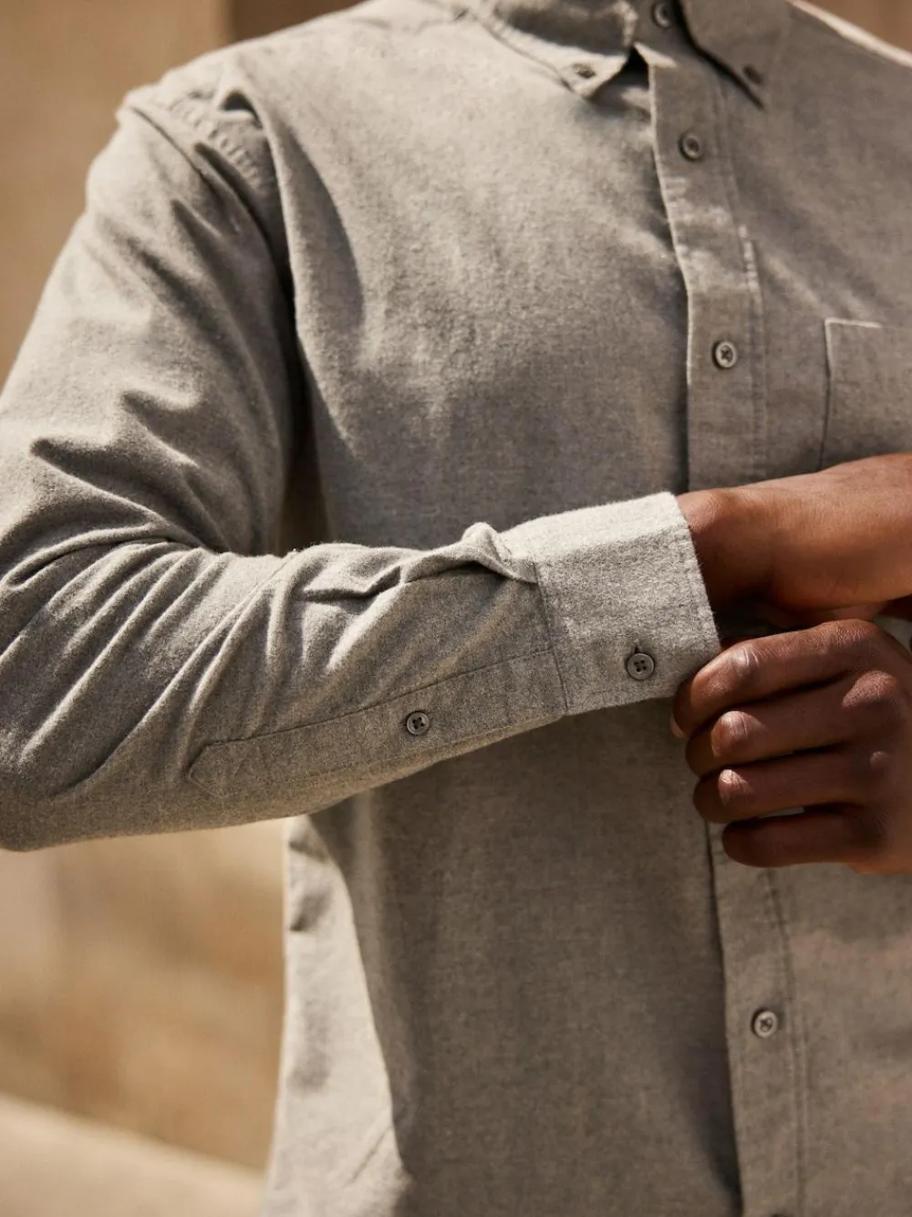 Next Grey Soft Touch Oxford Long Sleeve Shirt^ Shirts