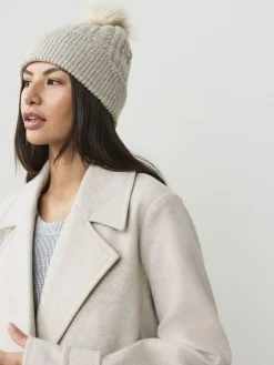 Next Grey Sparkle Knitted Pom Hat^Women Hats