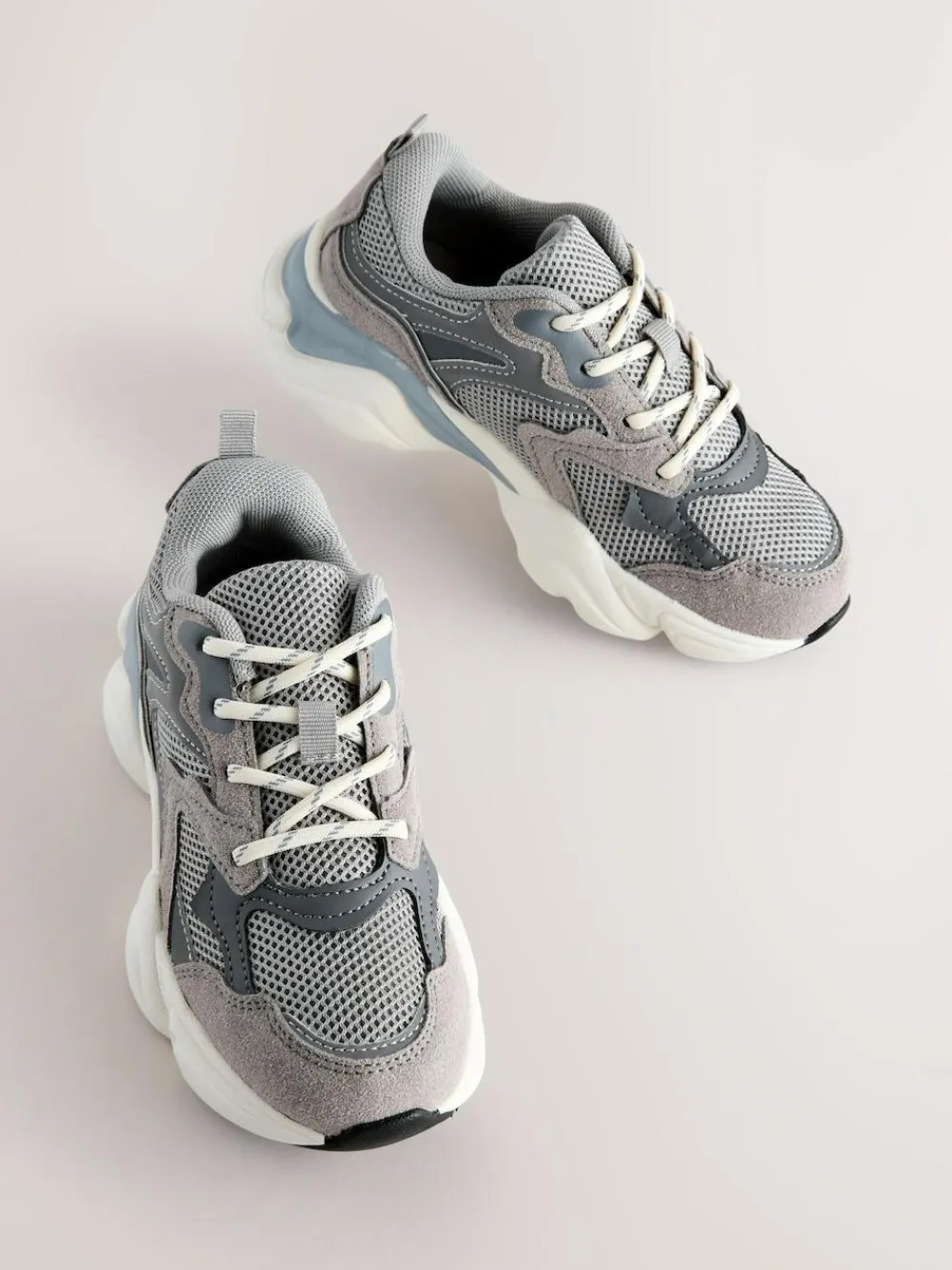 Sale Next Standard Fit (F) Lace Up Trainers Grey