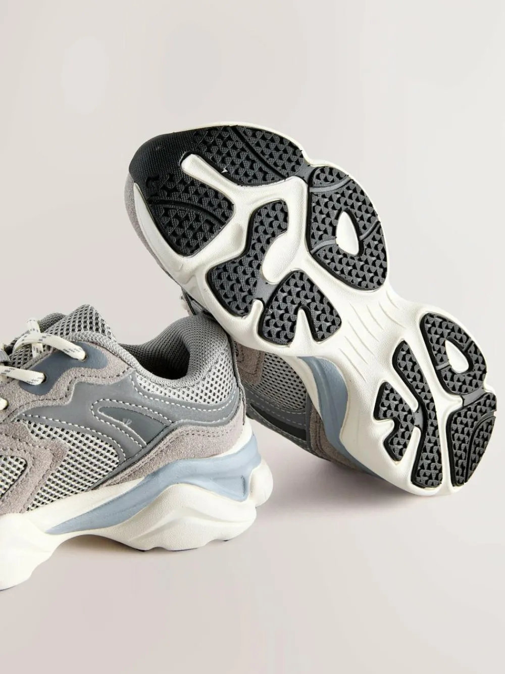 Sale Next Standard Fit (F) Lace Up Trainers Grey