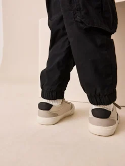 Next Grey Standard Fit (F) Touch Fastening Elastic Lace Trainers^BOY Sneakers|Sneakers