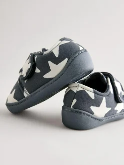 Online Next Grey Star Touch Fastening Cupsole Slippers