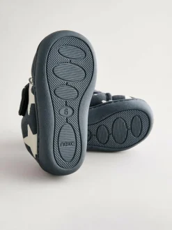 Online Next Grey Star Touch Fastening Cupsole Slippers