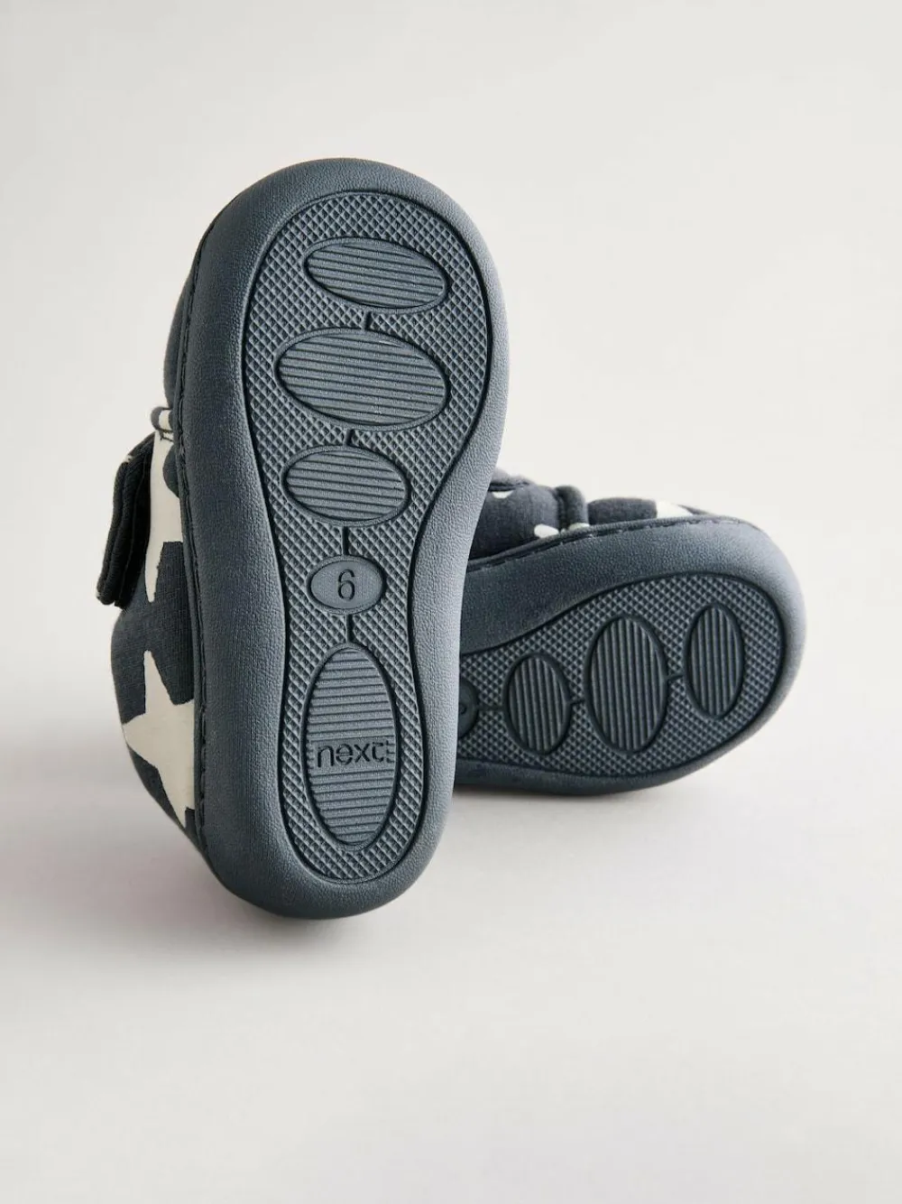 Online Next Grey Star Touch Fastening Cupsole Slippers