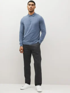 Next Straight Fit 100% Cotton Chino Trousers Grey