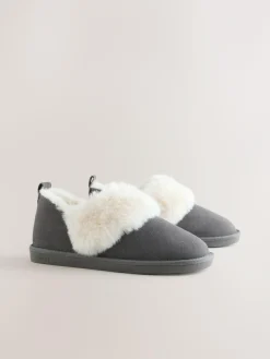 Clearance Next Suede Shoot Slippers Grey