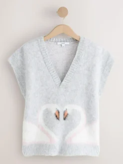 New Next Knitted Tank Grey Swan Scene