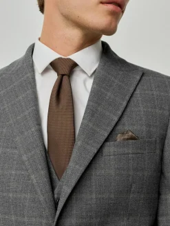 Next Grey Tailored Fit Check Flannel Suit Jacket^ Grey Suits