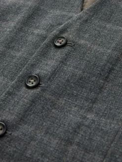 Sale Next Grey Tailored Fit Check Flannel Suit Waistcoat