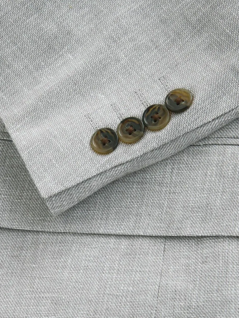 New Next Tailored Fit Linen Blend Texture Suit Jacket Grey