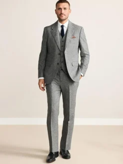 Next Tailored Fit Signature Abraham Moon 100% British Wool Donegal Suit Trousers^ Pants & Chinos
