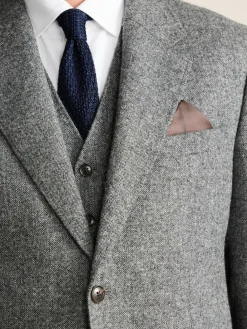 Next Tailored Fit Signature Abraham Moon 100% British Wool Donegal Suit Jacket^ Grey Suits|Blazers & Formal Jackets