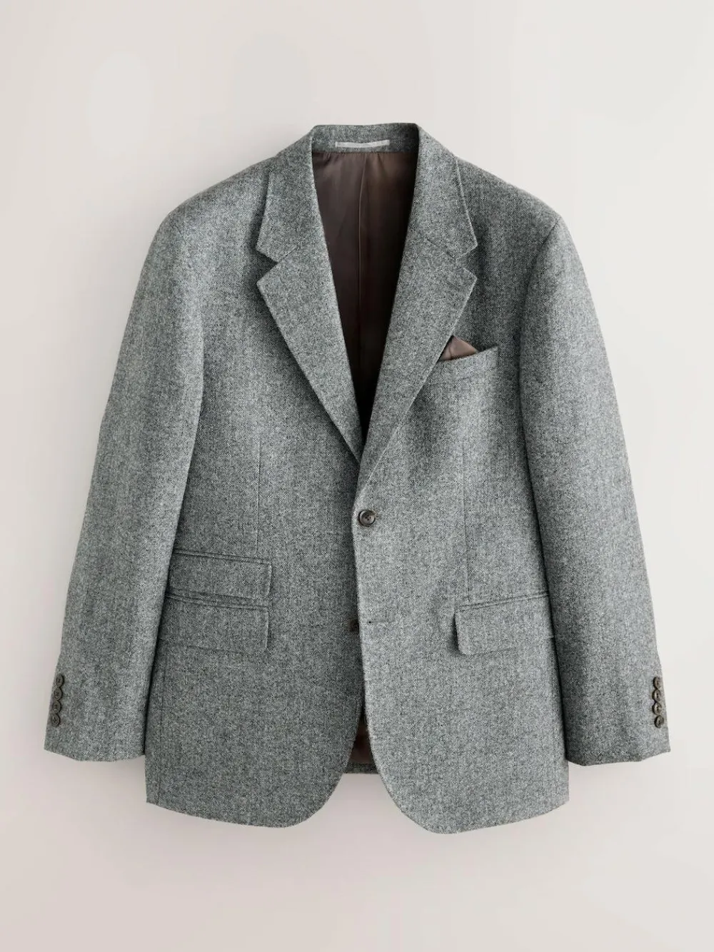 Next Tailored Fit Signature Abraham Moon 100% British Wool Donegal Suit Jacket^ Grey Suits|Blazers & Formal Jackets