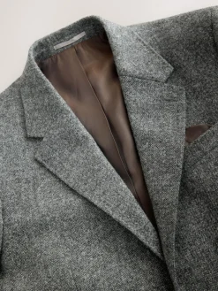 Next Tailored Fit Signature Abraham Moon 100% British Wool Donegal Suit Jacket^ Grey Suits|Blazers & Formal Jackets