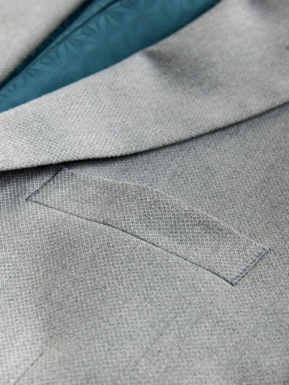 Next Tailored Fit Textured Suit Jacket^ Grey Suits