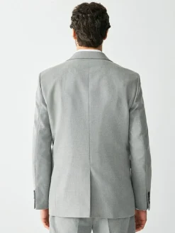 Next Tailored Fit Textured Suit Jacket^ Grey Suits