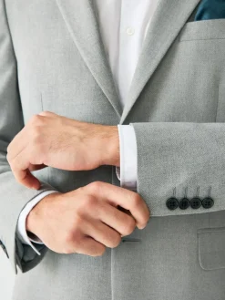 Next Tailored Fit Textured Suit Jacket^ Grey Suits