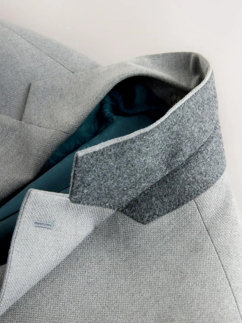 Next Tailored Fit Textured Suit Jacket^ Grey Suits