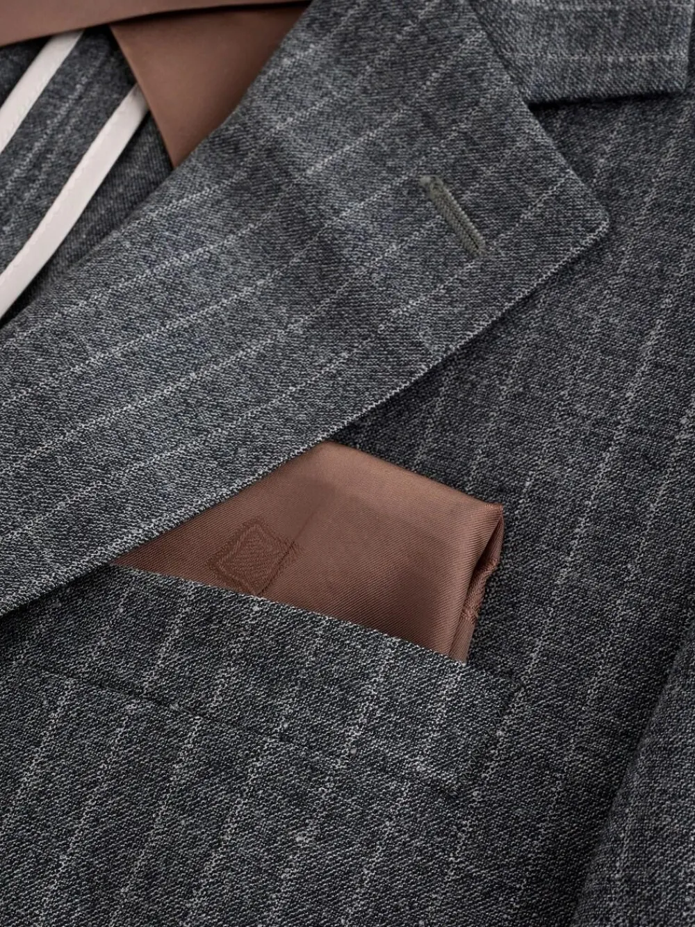 Online Next Grey Tailored Fit Wool Blend Stripe Suit Jacket