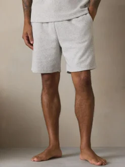 Online Next Towelling Short Sleeve Pyjamas Set Grey