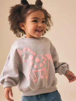 Next Grey Unicorn Crew Neck Sweatshirt (3mths-7yrs)^ Sweatshirts & Hoodies|Nightwear
