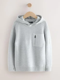 Sale Next Grey Utility Knitted Hoodie (3-16yrs)
