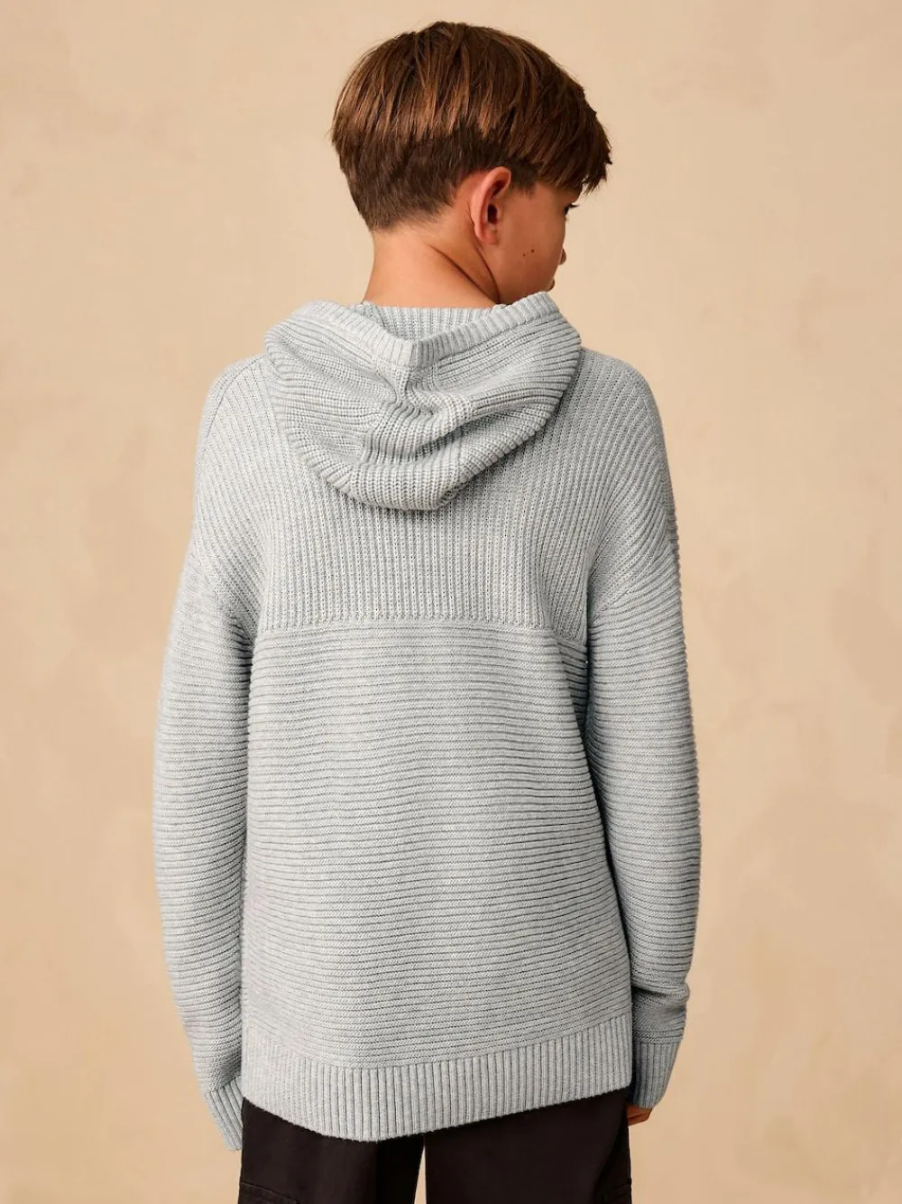 Sale Next Grey Utility Knitted Hoodie (3-16yrs)