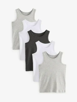 Clearance Next Grey Vests 5 Pack (1.5-16yrs)