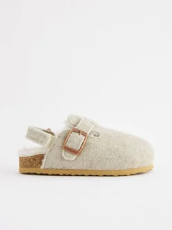 Next Grey Warm Lined Clog Slippers