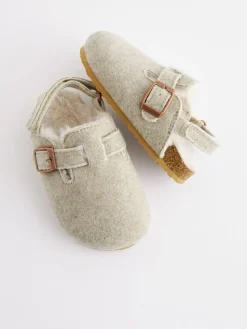 Next Grey Warm Lined Clog Slippers