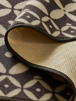 Next Grey Washable Tile Runner^ Rugs & Runners