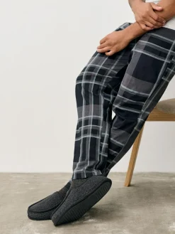 Clearance Next Wide Fit Closed Back Slippers Grey