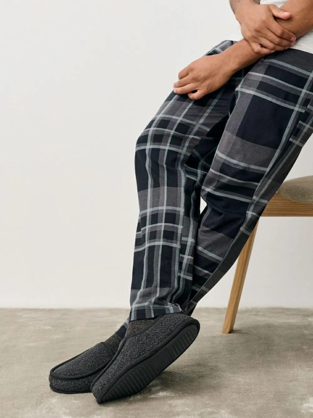 Clearance Next Wide Fit Closed Back Slippers Grey