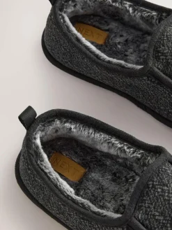 Clearance Next Wide Fit Closed Back Slippers Grey