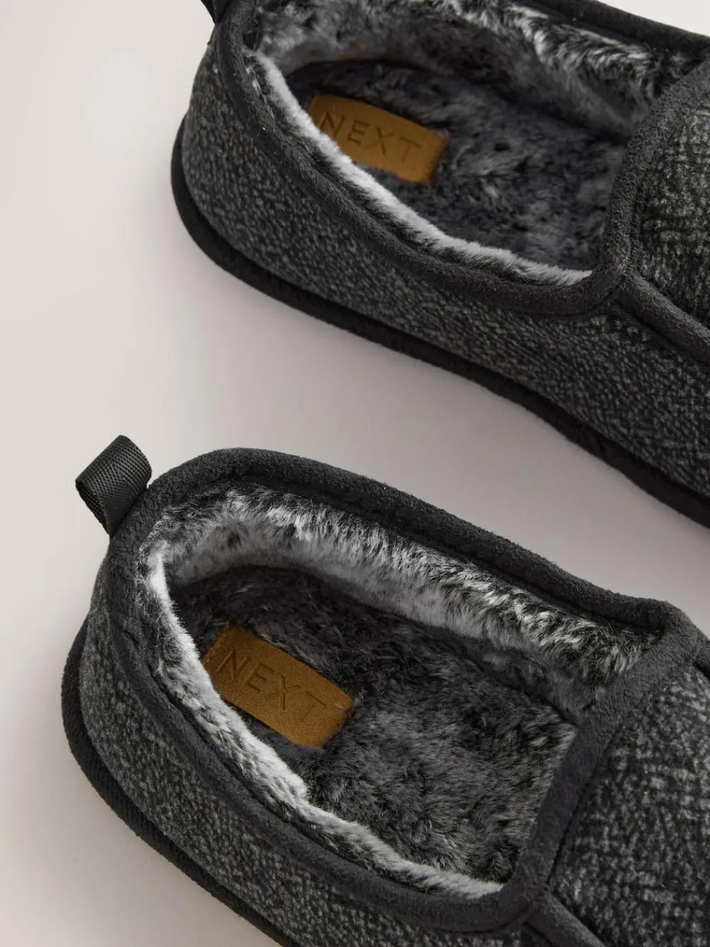 Clearance Next Wide Fit Closed Back Slippers Grey