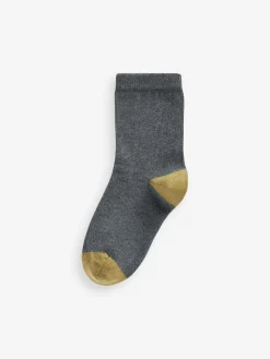 Discount Next Cotton Rich Socks 10 Pack Grey with Contrast Heel and Toe