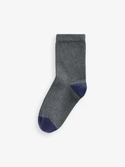Discount Next Cotton Rich Socks 10 Pack Grey with Contrast Heel and Toe