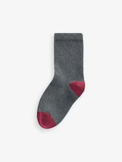 Discount Next Cotton Rich Socks 10 Pack Grey with Contrast Heel and Toe