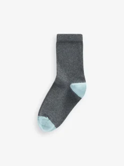 Discount Next Cotton Rich Socks 10 Pack Grey with Contrast Heel and Toe