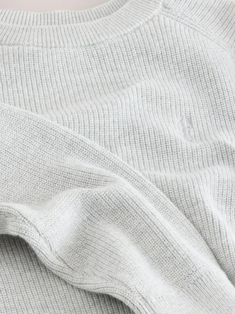 Next Grey With Stag Cotton Crew Neck Knitted Jumper (3-16yrs)^BOY Knitwear & Sweaters|Knitwear